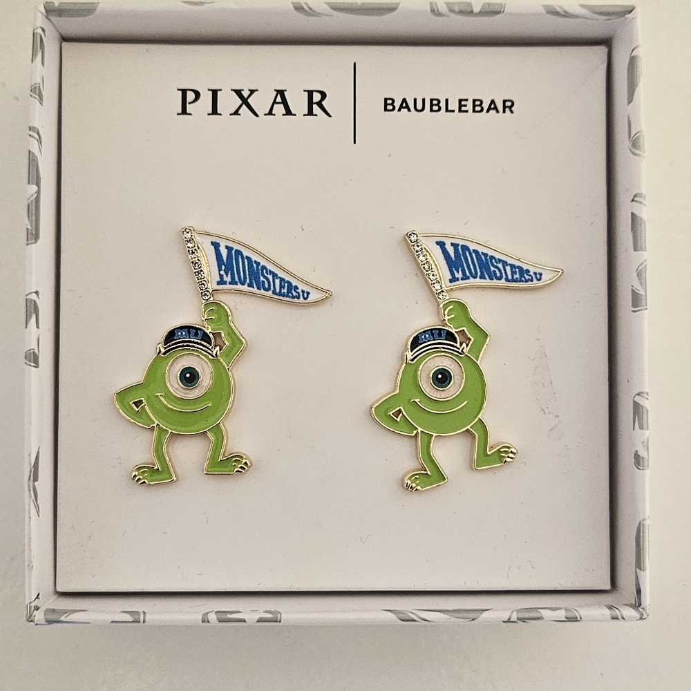 Pixar Monsters University Green Earrings